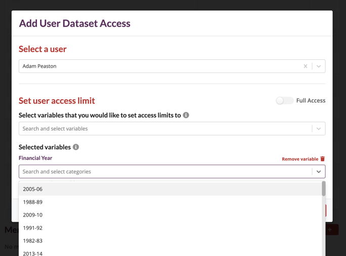 How do I share my dataset with an individual?